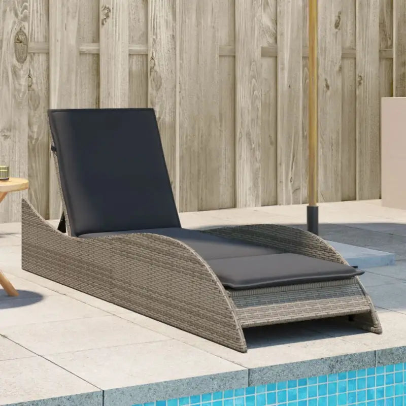 Ligstoel van poly rattan voor een comfortabele zitervaring met wasbare hoes - Grijs / 60 x 205 x 73 cm / 1 - Ligstoelen