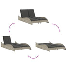 Ligstoel van poly rattan voor een comfortabele zitervaring met wasbare hoes - Ligstoelen