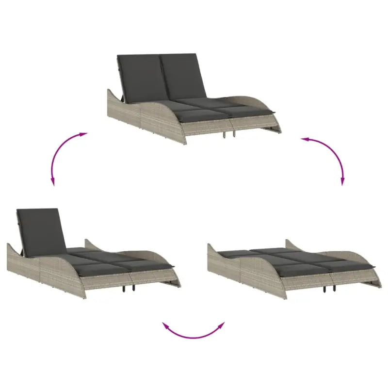 Ligstoel van poly rattan voor een comfortabele zitervaring met wasbare hoes - Ligstoelen