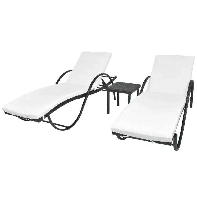 Ligstoelen met gepoedercoat stalen frame voor tuin en strand - Zwart / 5 / Ja - Ligstoelen