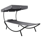 Ligstoelen met grote luifel en Oxford stof voor ultieme ontspanning - Grijs / 200 x 90 x 112 cm / 1 - Ligstoelen