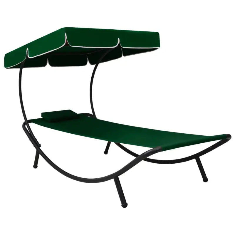 Ligstoelen met grote luifel en Oxford stof voor ultieme ontspanning - Groen / 200 x 90 x 112 cm / 1 - Ligstoelen