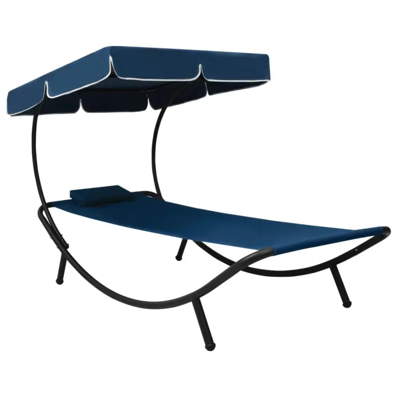Ligstoelen met grote luifel en Oxford stof voor ultieme ontspanning - Blauw / 200 x 90 x 112 cm / 1 - Ligstoelen