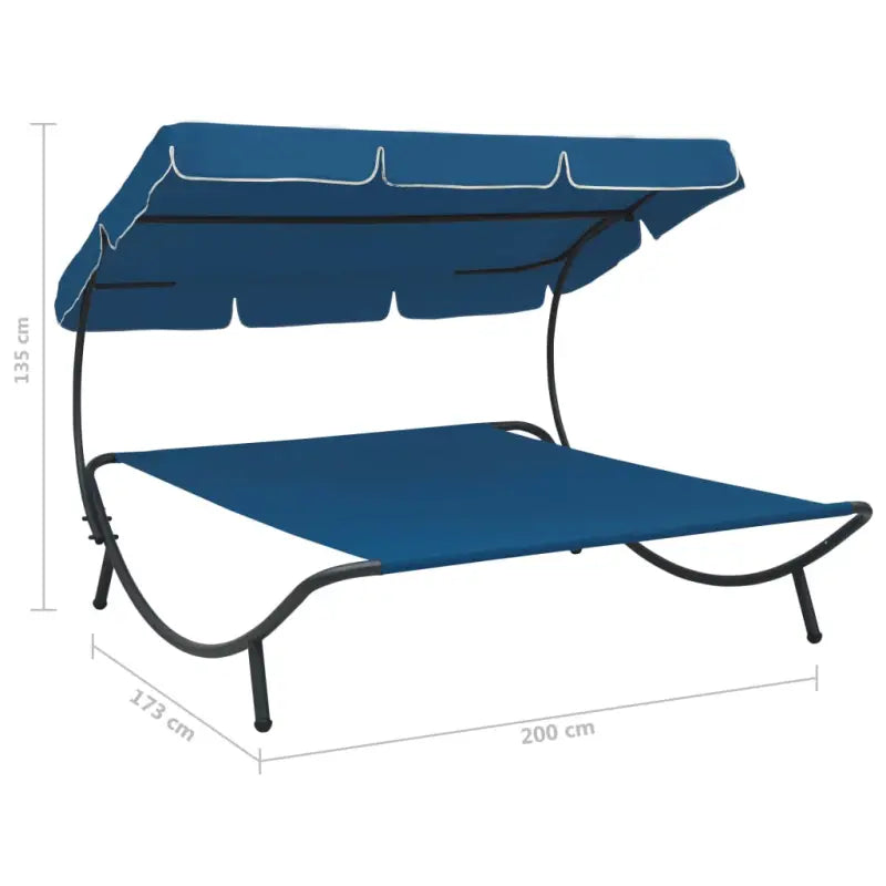 Ligstoelen met oxford stof en grote luifel voor tuin en strand - Ligstoelen