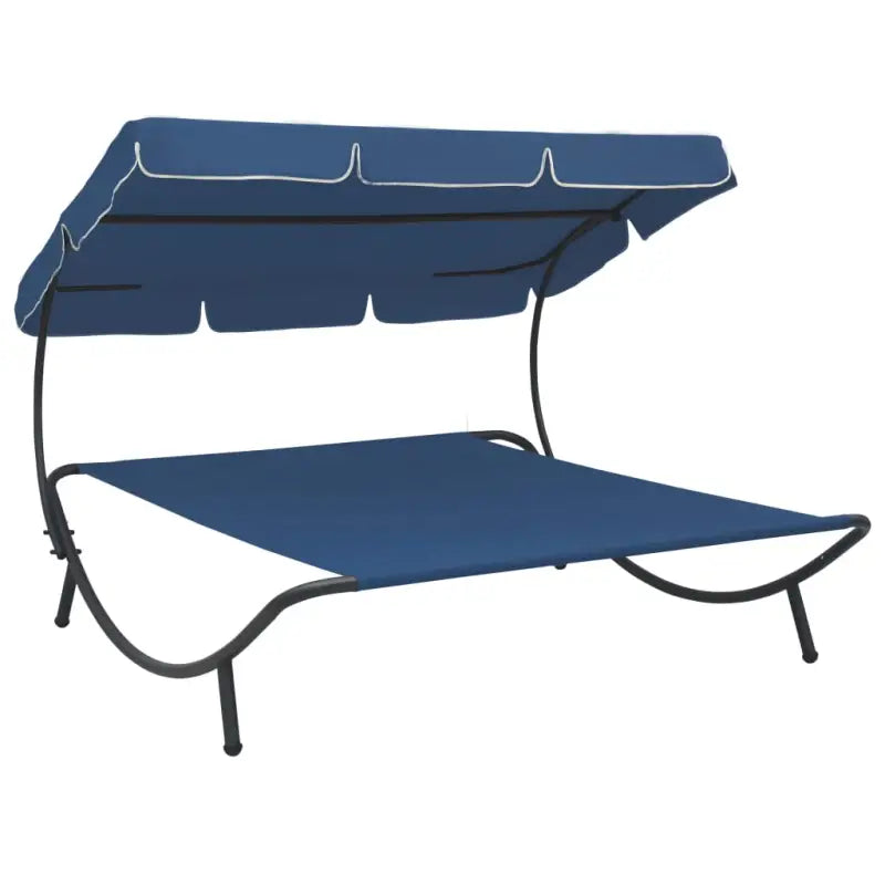 Ligstoelen met oxford stof en grote luifel voor tuin en strand - Blauw / 1 - Ligstoelen