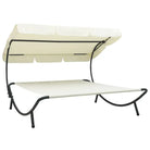 Ligstoelen met oxford stof en grote luifel voor tuin en strand - Wit / 1 - Ligstoelen