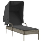 Ligstoelen met poly rattan en uitschuifbare luifel voor buiten genieten - Ligstoelen