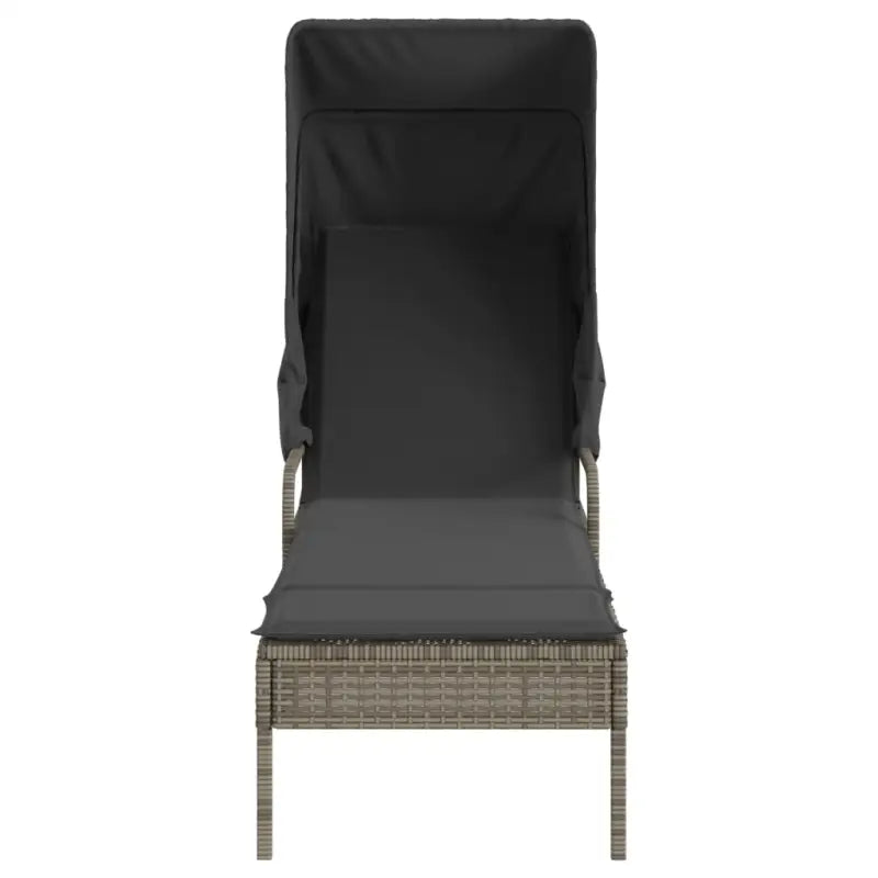 Ligstoelen met poly rattan en uitschuifbare luifel voor buiten genieten - Ligstoelen