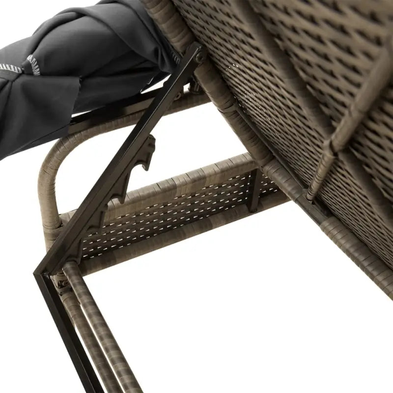 Ligstoelen met poly rattan en uitschuifbare luifel voor buiten genieten - Ligstoelen