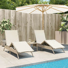 Ligstoelen met poly rattan en verstelbare posities voor buitencomfort - beige en crèmekleurig / 1 - Ligstoelen