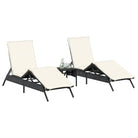 Ligstoelen met poly rattan en verstelbare posities voor buitencomfort - Ligstoelen