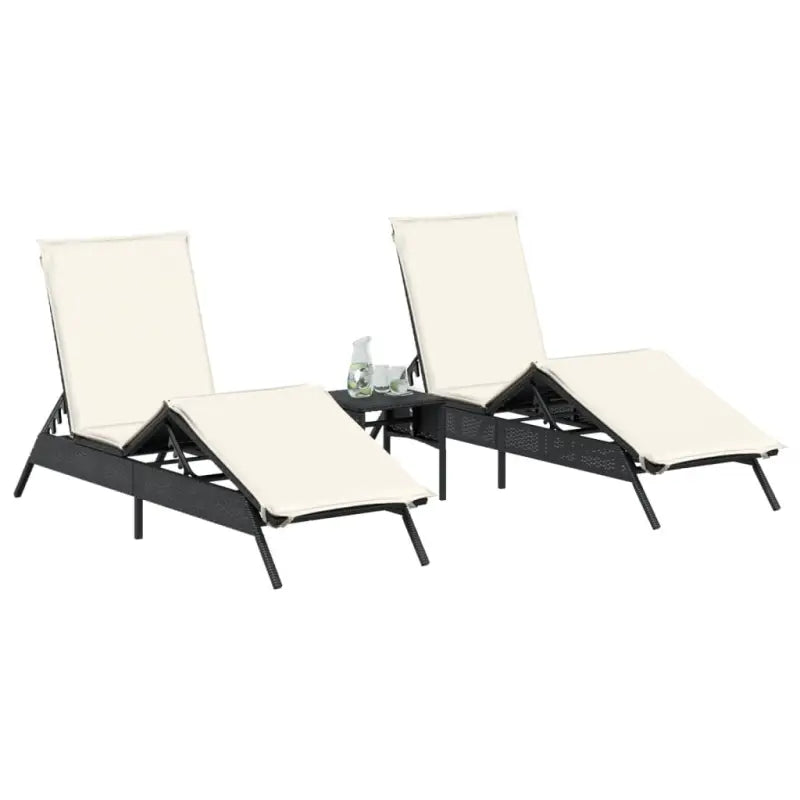 Ligstoelen met poly rattan en verstelbare posities voor buitencomfort - Ligstoelen