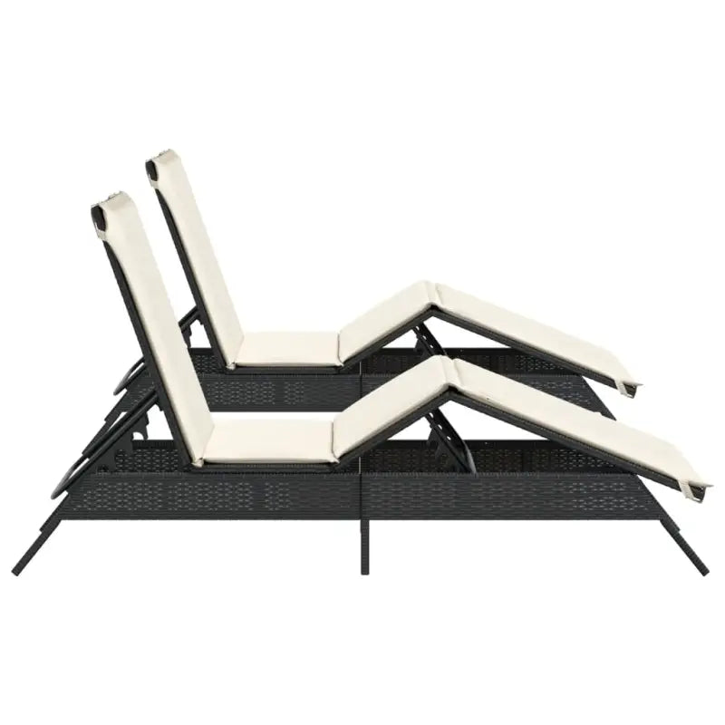 Ligstoelen met poly rattan en verstelbare posities voor buitencomfort - Ligstoelen