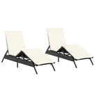 Ligstoelen met poly rattan en verstelbare posities voor buitencomfort - Ligstoelen