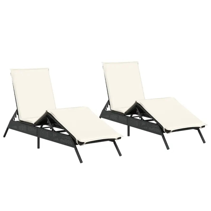 Ligstoelen met poly rattan en verstelbare posities voor buitencomfort - Ligstoelen