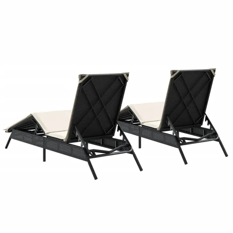 Ligstoelen met poly rattan en verstelbare posities voor buitencomfort - Ligstoelen
