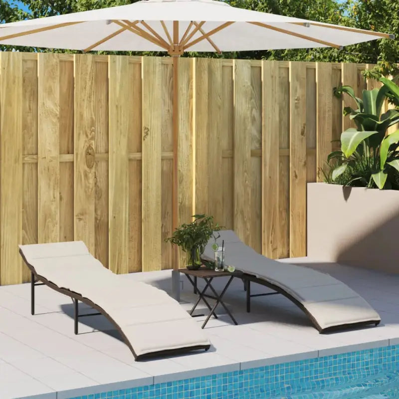 Ligstoelen met poly rattan voor een comfortabele zitervaring buiten - Bruin / 1 - Ligstoelen