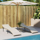 Ligstoelen met poly rattan voor een comfortabele zitervaring buiten - beige en crèmekleurig / 1 - Ligstoelen