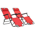 Ligstoelen met polyester stof en gepoedercoat staal voor buitengebruik - Rood / 2 - Ligstoelen