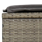 Ligstoelen met tafel van PE-rattan in grijs materiaal voor buitengebruik - Ligstoelen