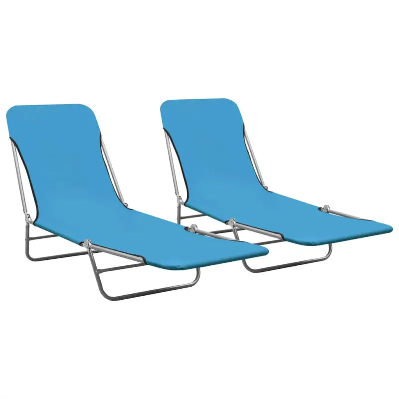 Ligstoelen met verstelbare rugleuning en oxford stof voor buitenplezier - Blauw / 2 - Ligstoelen