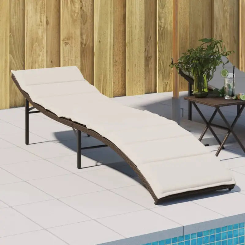 Ligstoelen met verstelbare rugleuning en poly rattan voor buitengebruik - Bruin / 1 - Ligstoelen