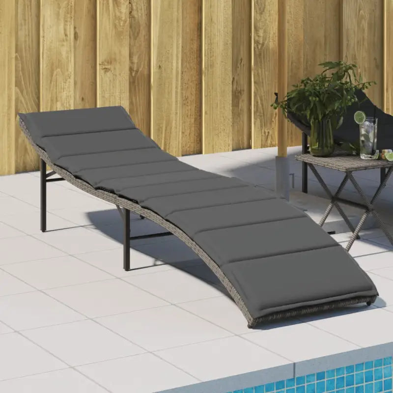 Ligstoelen met verstelbare rugleuning en poly rattan voor buitengebruik - Grijs / 1 - Ligstoelen