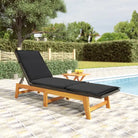 Ligstoelen set met massief acaciahout en verstelbare rugleuning - 1 / Ligbed + Tafel / Ja - Ligstoelen