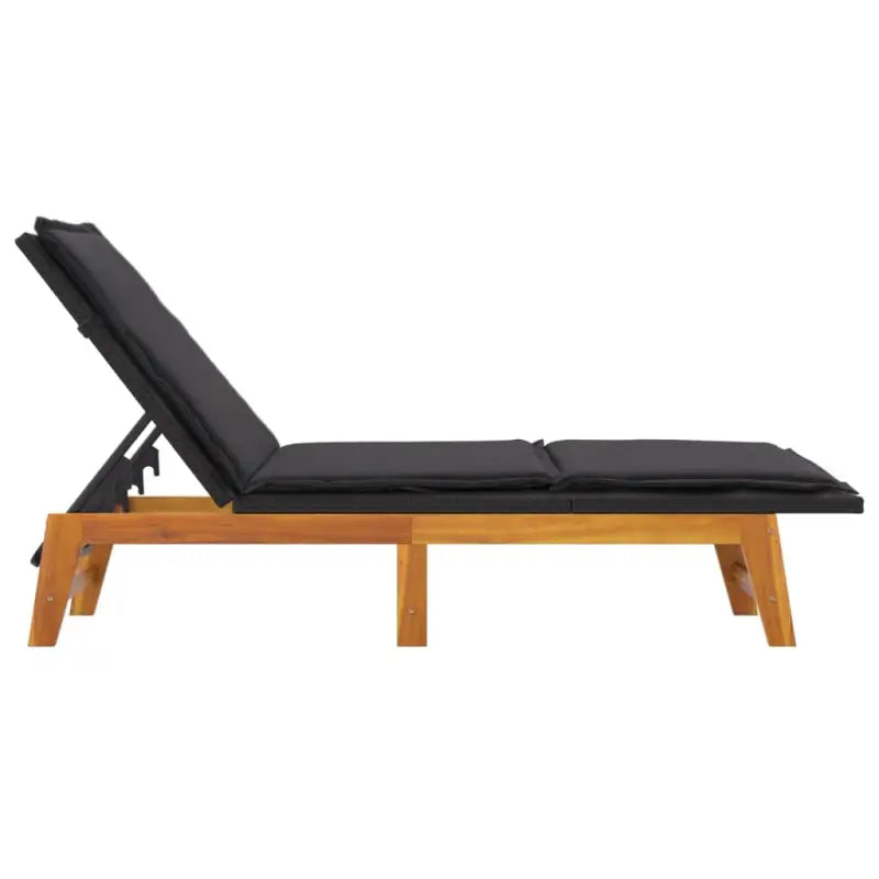 Ligstoelen set met massief acaciahout en verstelbare rugleuning - Ligstoelen