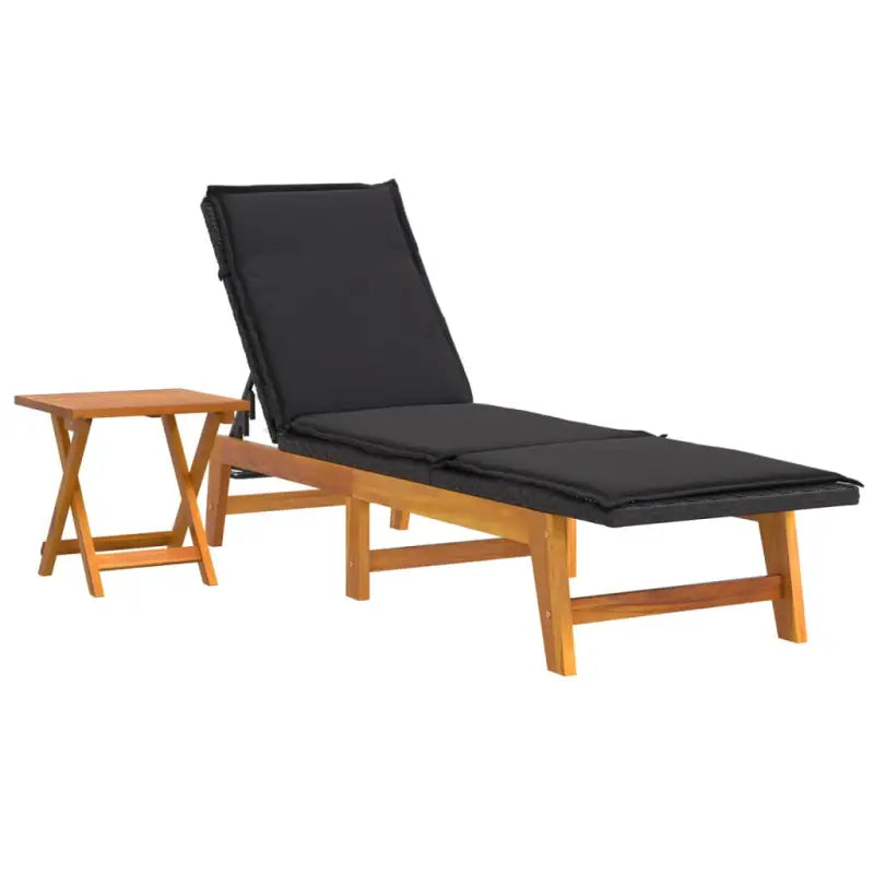 Ligstoelen set met massief acaciahout en verstelbare rugleuning - Ligstoelen