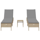 Ligstoelen set met poly rattan en comfortabele zitervaring - Ligstoelen