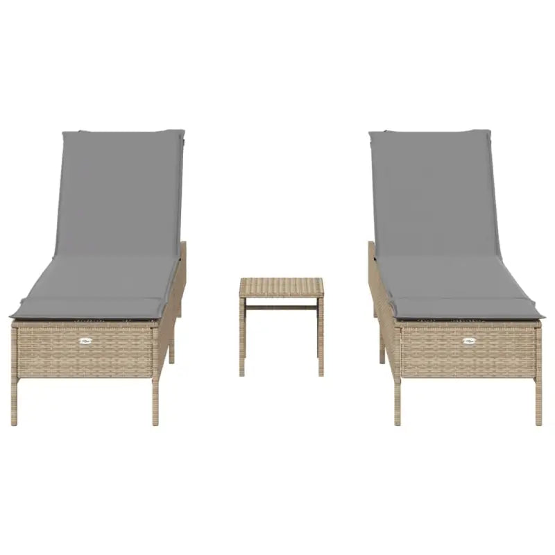 Ligstoelen set met poly rattan en comfortabele zitervaring - Ligstoelen