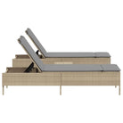 Ligstoelen set met poly rattan en comfortabele zitervaring - Ligstoelen