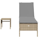 Ligstoelen set met poly rattan en comfortabele zitervaring - Ligstoelen