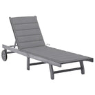 Ligstoelen van massief acaciahout met greywash afwerking voor buiten - Grijs / 200 x 63 x 85 cm / 1 - Ligstoelen