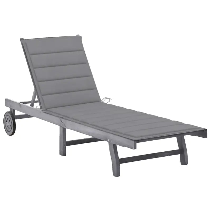 Ligstoelen van massief acaciahout met greywash afwerking voor buiten - Grijs / 200 x 63 x 85 cm / 1 - Ligstoelen