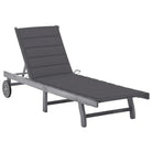 Ligstoelen van massief acaciahout met greywash afwerking voor buiten - Antraciet / 200 x 63 x 85 cm / 1 - Ligstoelen