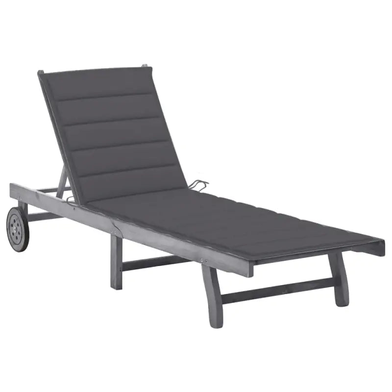 Ligstoelen van massief acaciahout met greywash afwerking voor buiten - Antraciet / 200 x 63 x 85 cm / 1 - Ligstoelen