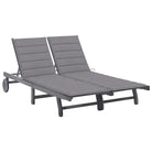 Ligstoelen van massief acaciahout met greywash afwerking voor buiten - Grijs / 200 x 123 x 85 cm / 1 - Ligstoelen