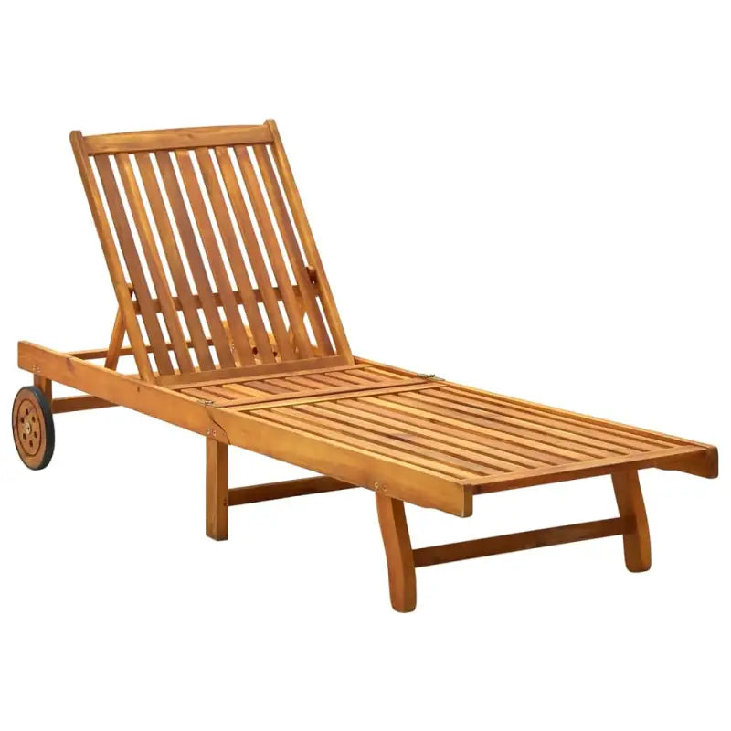 Ligstoelen van massief acaciahout voor ultiem tuincomfort - Bruin / 1 / Ligbed - Ligstoelen