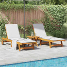 Ligstoelen van massief acaciahout voor ultiem tuincomfort - Bruin / 3 / 2x Ligbed + Tafel - Ligstoelen