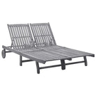 Ligstoelen van massief acaciahout voor ultiem tuincomfort - Grijs / 1 / 2-persoons ligbed - Ligstoelen
