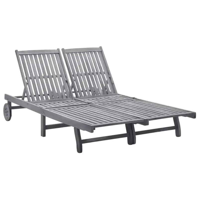Ligstoelen van massief acaciahout voor ultiem tuincomfort - Grijs / 1 / 2-persoons ligbed - Ligstoelen