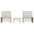 Ligstoelen van poly rattan met gemakkelijk schoon en gehard glas oppervlak - Ligstoelen