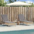 Ligstoelen van poly rattan voor een comfortabele zitervaring - Beige en grijs / 1 - Ligstoelen