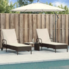 Ligstoelen van poly rattan voor een comfortabele zitervaring - Bruin / 1 - Ligstoelen