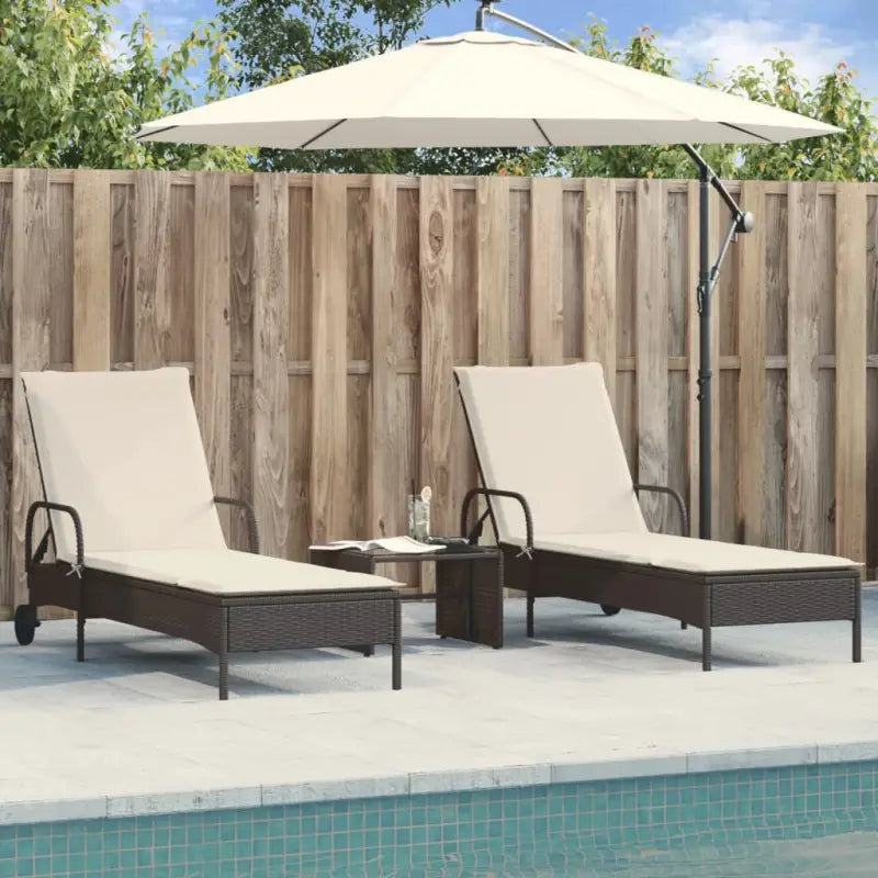 Ligstoelen van poly rattan voor een comfortabele zitervaring - Zwart / 1 - Ligstoelen