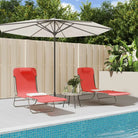 Ligstoelen voor tuin en buitenruimte met ademend UV-bestendig textileen - Rood / 2 - Ligstoelen