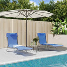 Ligstoelen voor tuin en buitenruimte met ademend UV-bestendig textileen - Blauw / 2 - Ligstoelen