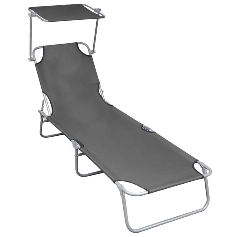 Ligtplaat met Luifel voor Buitengebruik - Grijs / 1 - Ligstoelen